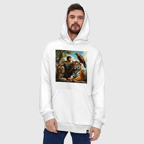 Худи оверсайз Друзья грузинского витязя / Белый – фото 4