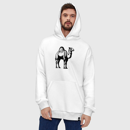Худи оверсайз Верблюд в полный рост / Белый – фото 4