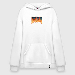 Толстовка-худи оверсайз Doom ultimate logo, цвет: белый