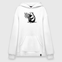 Худи оверсайз Крот с цветами