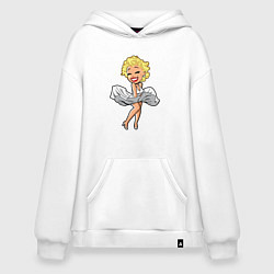 Толстовка-худи оверсайз Красотка Монро, цвет: белый