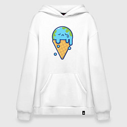 Толстовка-худи оверсайз Earth cream, цвет: белый