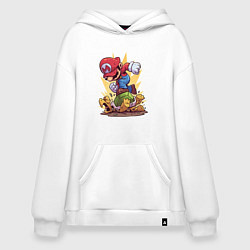 Толстовка-худи оверсайз Марио, цвет: белый