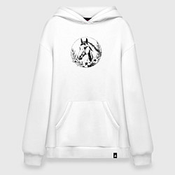 Толстовка-худи оверсайз Дух ветра, цвет: белый