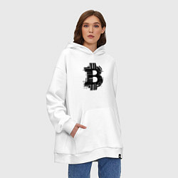 Толстовка-худи оверсайз Urban биткоин, цвет: белый — фото 2