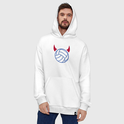 Худи оверсайз Volleyball devil / Белый – фото 4