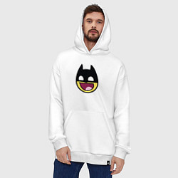 Толстовка-худи оверсайз Batman smile, цвет: белый — фото 2