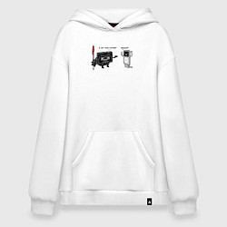 Толстовка-худи оверсайз Я твой отец, цвет: белый