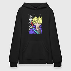 Толстовка-худи оверсайз Драконий жемчуг Транкс из будущего, цвет: черный