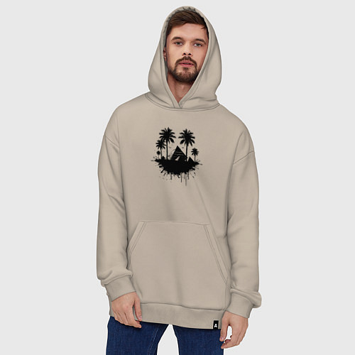 Худи оверсайз Тени вечности Египта / Миндальный – фото 4