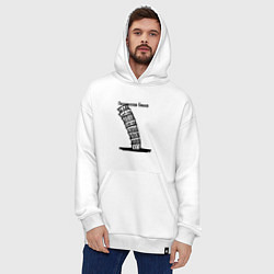 Толстовка-худи оверсайз Не совсем Пизанская башня, цвет: белый — фото 2