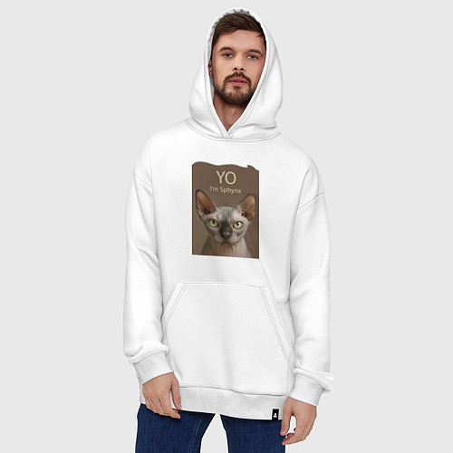 Худи оверсайз Yo - Im Sphynx / Белый – фото 4