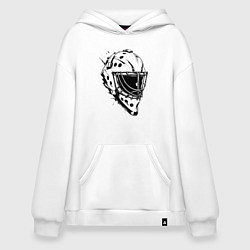 Толстовка-худи оверсайз Черная вратарская маска, цвет: белый
