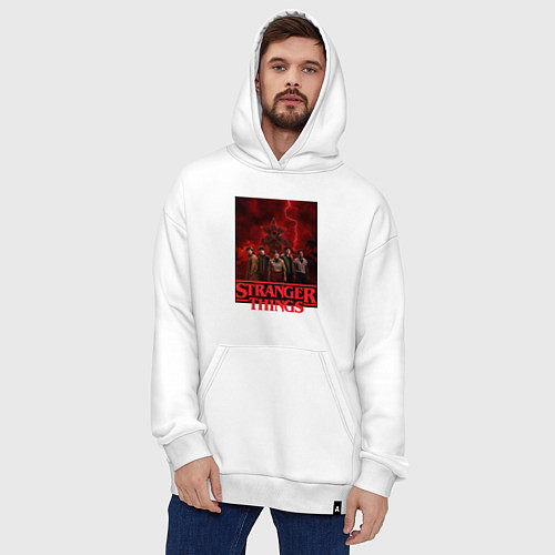 Худи оверсайз Пятеро и демогоргон Загадочные события финал / Белый – фото 4