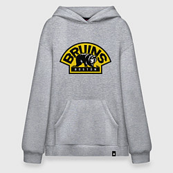 Толстовка-худи оверсайз HC Boston Bruins Label, цвет: меланж