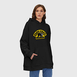 Толстовка-худи оверсайз HC Boston Bruins Label, цвет: черный — фото 2