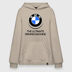 Толстовка-худи оверсайз BMW Driving Machine, цвет: миндальный