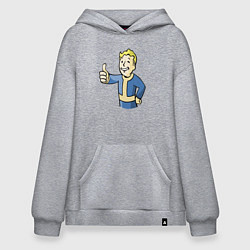 Толстовка-худи оверсайз Fallout vault boy, цвет: меланж