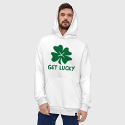 Толстовка-худи оверсайз Get lucky, цвет: белый — фото 2