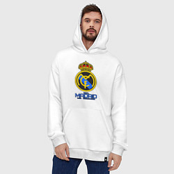 Толстовка-худи оверсайз Real Madrid, цвет: белый — фото 2