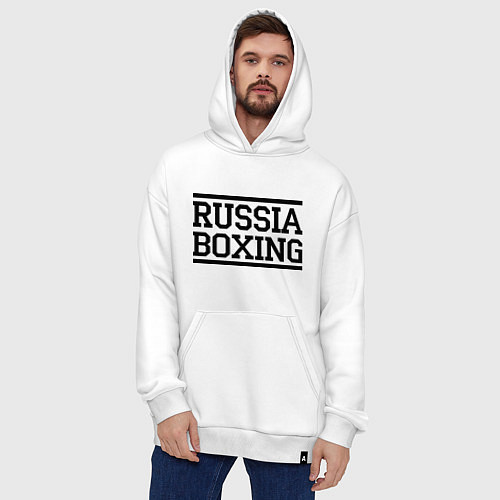 Худи оверсайз Russia boxing / Белый – фото 4