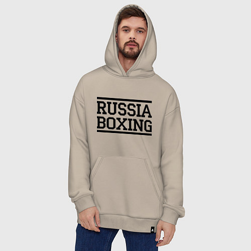 Худи оверсайз Russia boxing / Миндальный – фото 4