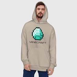 Толстовка-худи оверсайз Minecraft Diamond, цвет: миндальный — фото 2