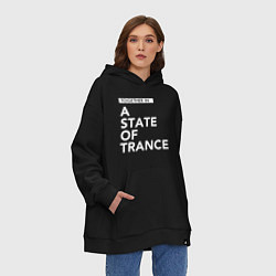 Толстовка-худи оверсайз Together in A State of Trance, цвет: черный — фото 2