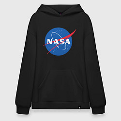 Толстовка-худи оверсайз NASA: Logo, цвет: черный