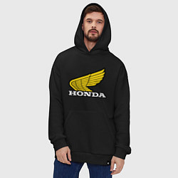 Толстовка-худи оверсайз Honda, цвет: черный — фото 2