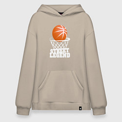 Толстовка-худи оверсайз Баскетбол, цвет: миндальный