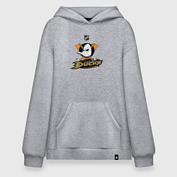 Толстовка-худи оверсайз NHL: Anaheim Ducks, цвет: меланж