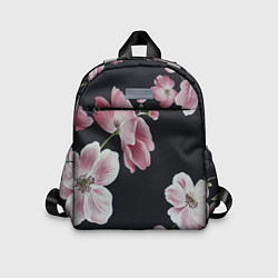 Детский рюкзак Цветы на черном фоне, цвет: 3D-принт