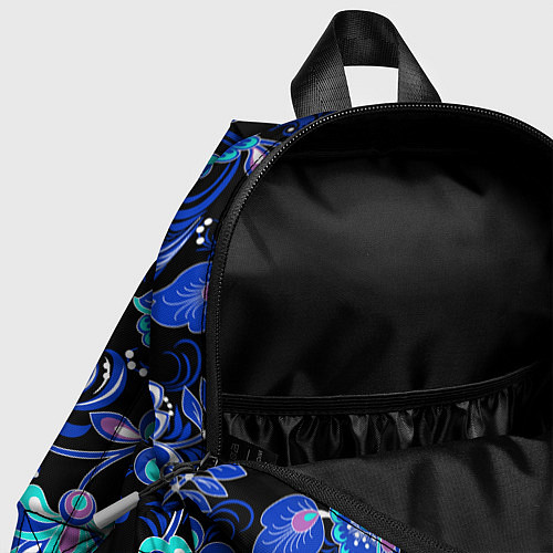 Детский рюкзак Синяя хохлома / 3D-принт – фото 4