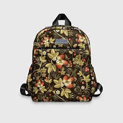 Детский рюкзак Хохлома роспись клубника, цвет: 3D-принт