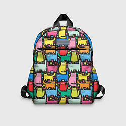 Детский рюкзак Разноцветные котики, цвет: 3D-принт