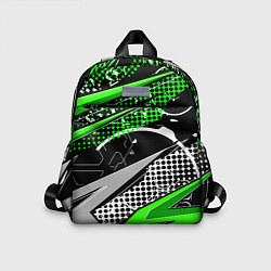 Детский рюкзак Black and green corners, цвет: 3D-принт