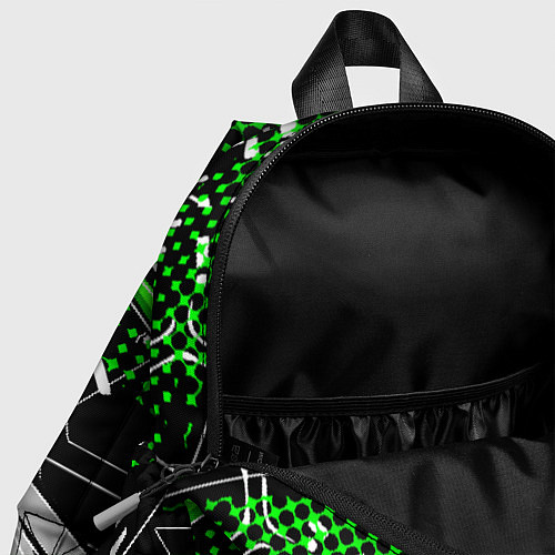 Детский рюкзак Black and green corners / 3D-принт – фото 4