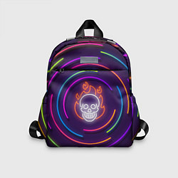 Детский рюкзак Неон череп с линиями, цвет: 3D-принт