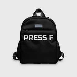 Детский рюкзак Футболка с надписью PRESS F, цвет: 3D-принт