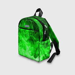 Детский рюкзак ОГОНЬ GREEN NEON, цвет: 3D-принт — фото 2