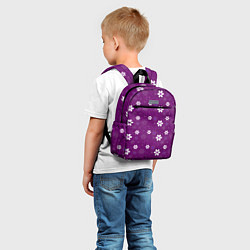 Детский рюкзак Узор цветы на фиолетовом фоне, цвет: 3D-принт — фото 2