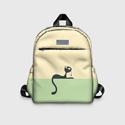 Детский рюкзак Чёрный кот на ярком фоне, цвет: 3D-принт