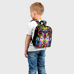 Детский рюкзак Neon wolf, цвет: 3D-принт — фото 2