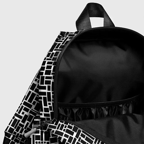 Детский рюкзак Геометрия ЧБ Black & white / 3D-принт – фото 4