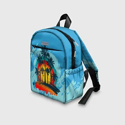 Детский рюкзак Море Пальмы Песок, цвет: 3D-принт — фото 2