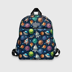 Детский рюкзак Мультяшные планеты, цвет: 3D-принт
