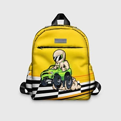 Детский рюкзак Мультяшный гонщик на джипе, цвет: 3D-принт