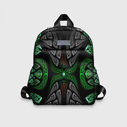 Детский рюкзак Серо-Зеленые Узоры, цвет: 3D-принт
