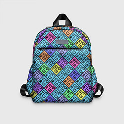 Детский рюкзак Неоновый яркий абстрактный узо, цвет: 3D-принт